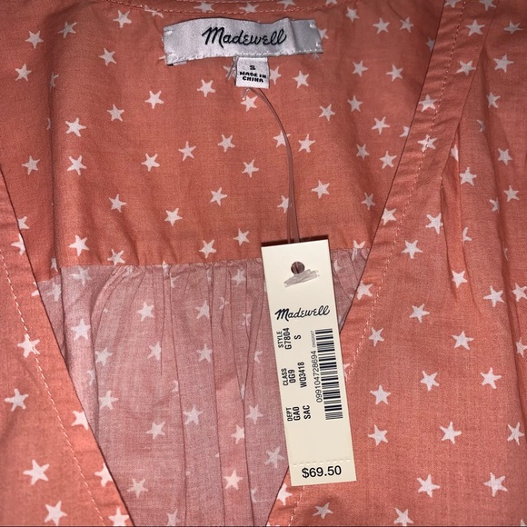 Madewell Star Scatter Coral Wrap Top - Picture 2 of 7